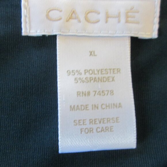 Cache Top XL Blue Teal Polka Dot Crossover Neckline Sleeveless - Picture 2 of 6